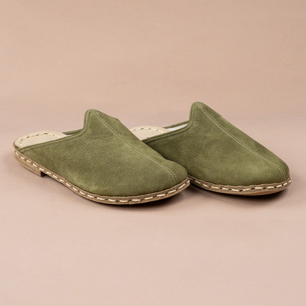 Women's Olive Barefoot Slippers from Atlantis Handmade Shoes