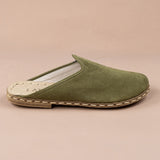 Women's Olive Barefoot Slippers from Atlantis Handmade Shoes