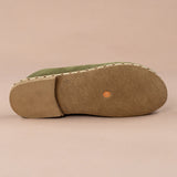 Women's Olive Barefoot Slippers from Atlantis Handmade Shoes