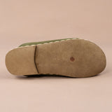 Women's Olive Barefoot Shearlings from Atlantis Handmade Shoes