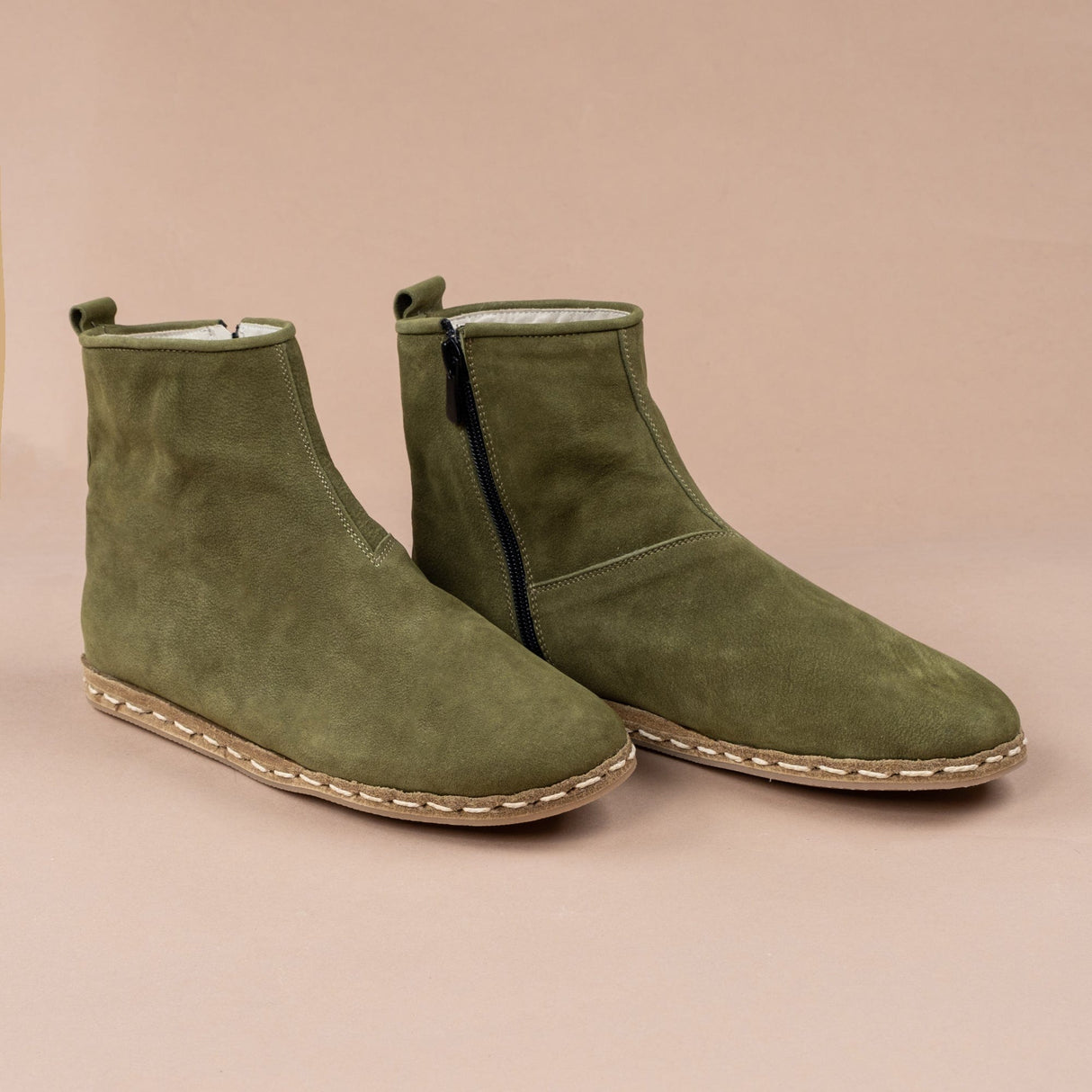 Men's Olive Boots from Atlantis Handmade Shoes