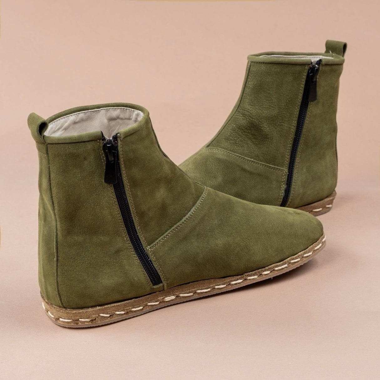 Men's Olive Boots from Atlantis Handmade Shoes