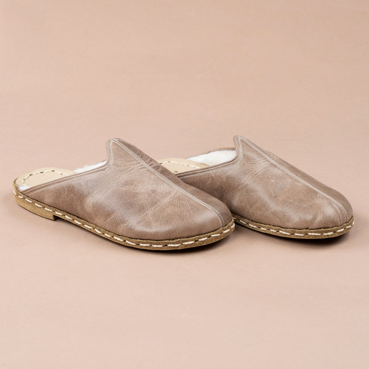 Men's Tan Barefoot Shearlings from Atlantis Handmade Shoes