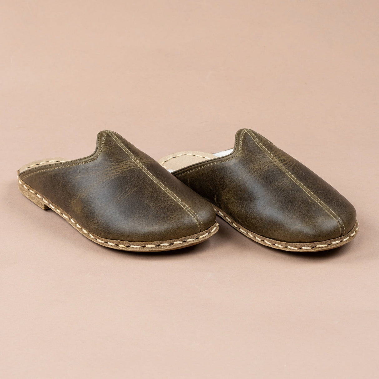 Women's Green Barefoot Shearlings from Atlantis Handmade Shoes