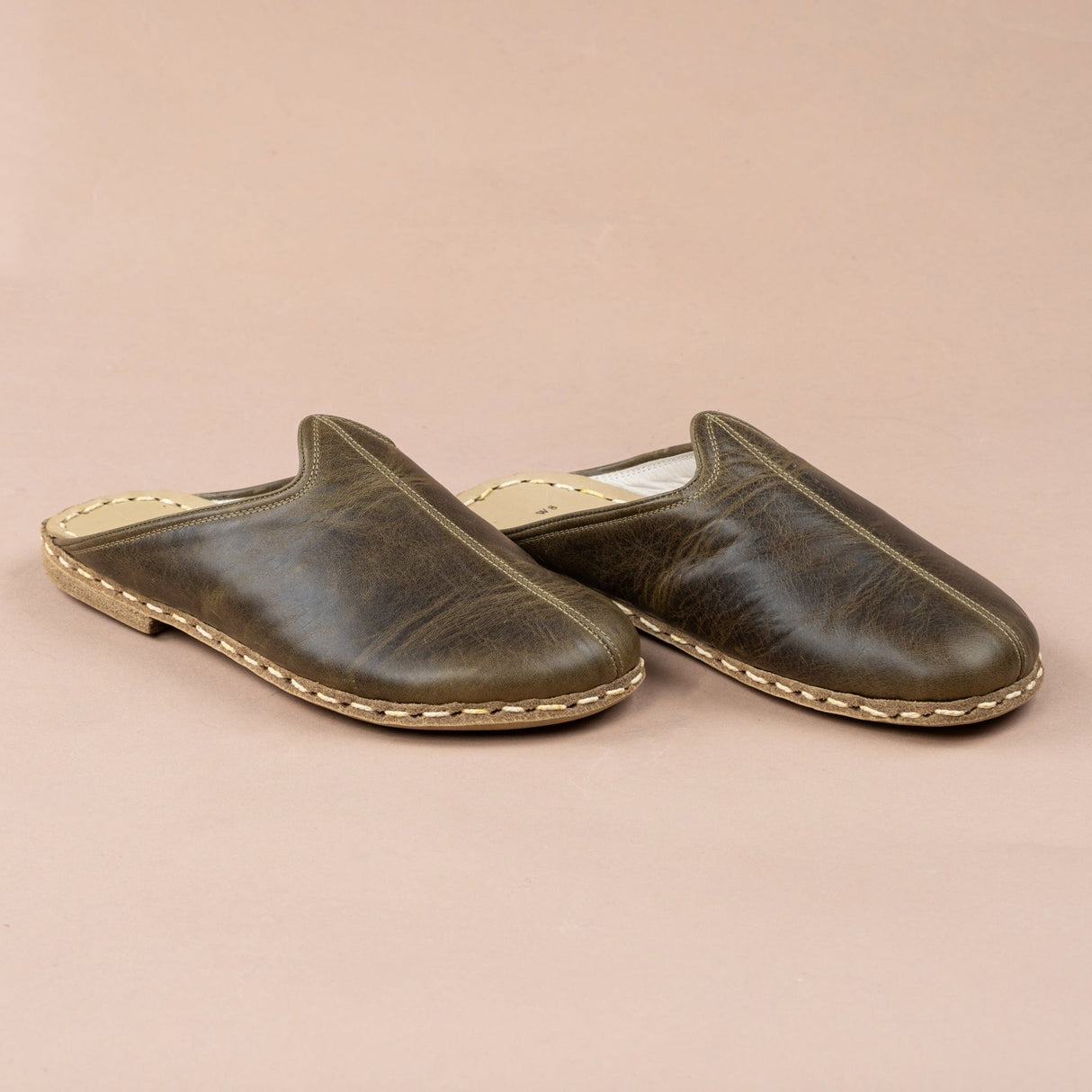 Women's Green Barefoot Slippers from Atlantis Handmade Shoes