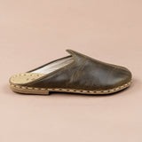 Women's Green Barefoot Slippers from Atlantis Handmade Shoes