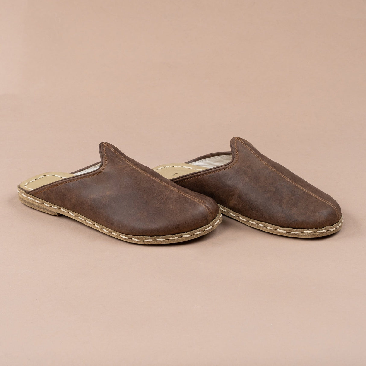 Men's Coffee Barefoot Slippers from Atlantis Handmade Shoes