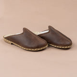 Men's Coffee Barefoot Shearlings from Atlantis Handmade Shoes