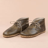 Men's Green Barefoot Boots with Laces From Atlantis Handmade Shoes