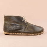 Women's Green Barefoot Boots with Laces from Atlantis Handmade Shoes