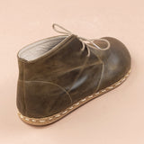 Women's Green Barefoot Boots with Laces from Atlantis Handmade Shoes