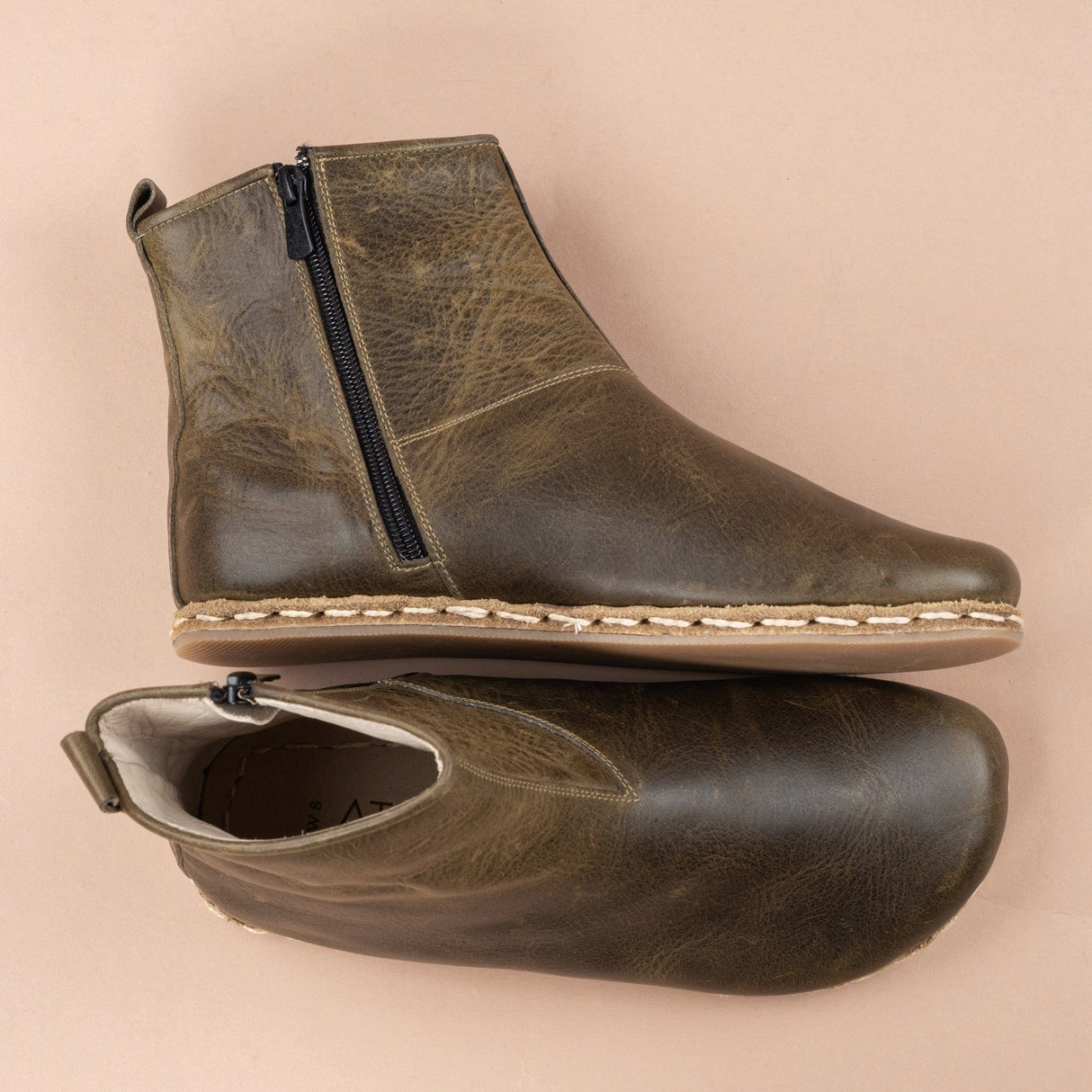 Men's Green Barefoot Boots From Atlantis Handmade Shoes