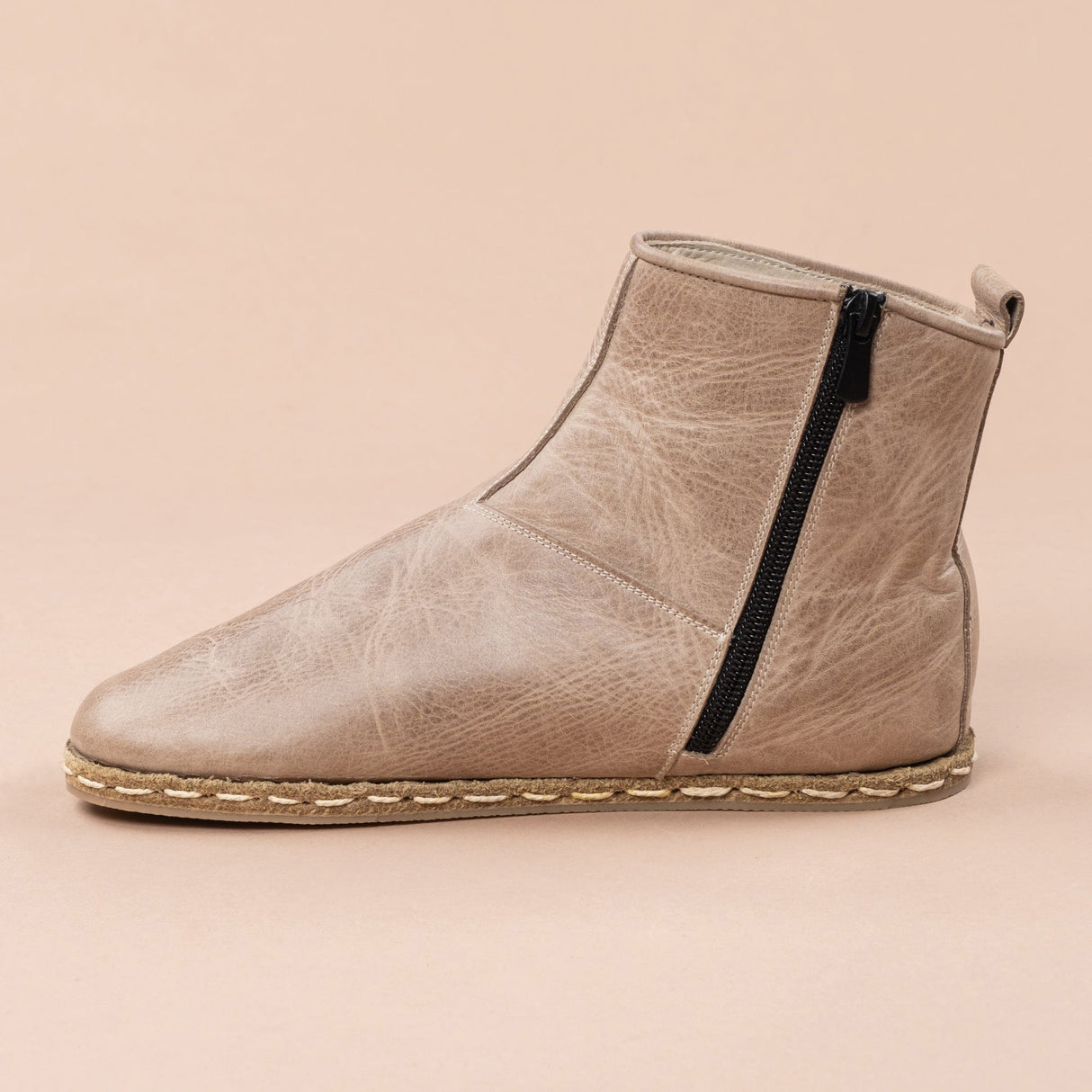Men's Tan Barefoot Boots from Atlantis Handmade Shoes