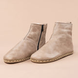 Men's Tan Barefoot Boots with Fur from Atlantis Handmade Shoes