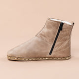 Men's Tan Barefoot Boots with Fur from Atlantis Handmade Shoes