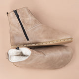 Men's Tan Barefoot Boots with Fur from Atlantis Handmade Shoes
