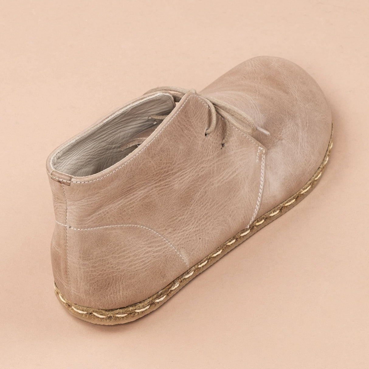 Men's Tan Barefoot Boots with Laces from Atlantis Handmade Shoes
