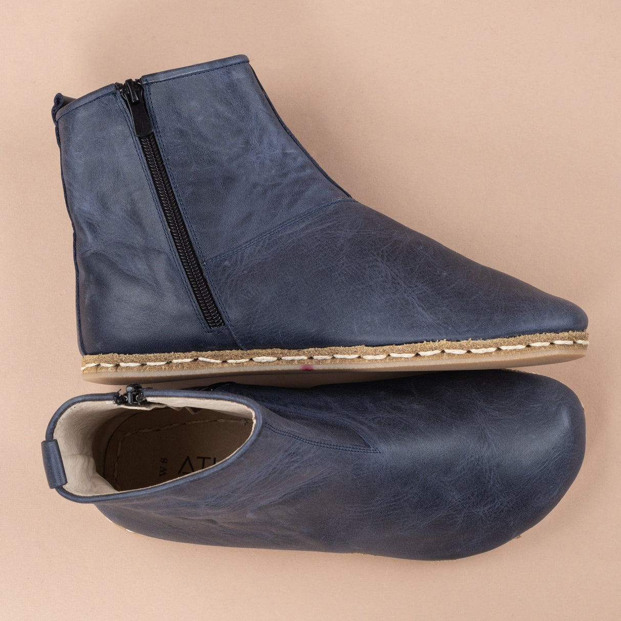 Men's Blue Barefoot Boots From Atlantis Handmade Shoes