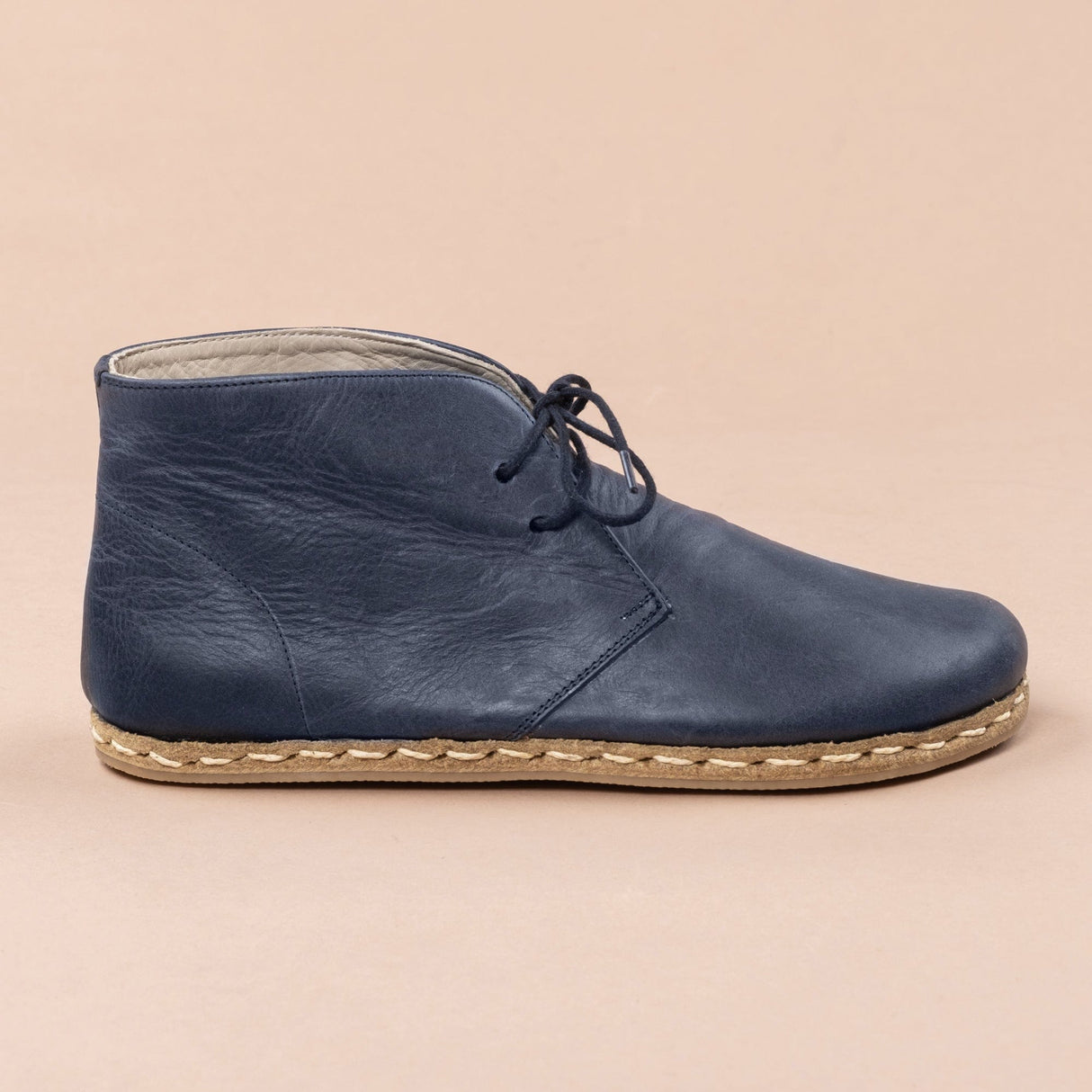 Men's Blue Barefoot Boots with Laces From Atlantis Handmade Shoes
