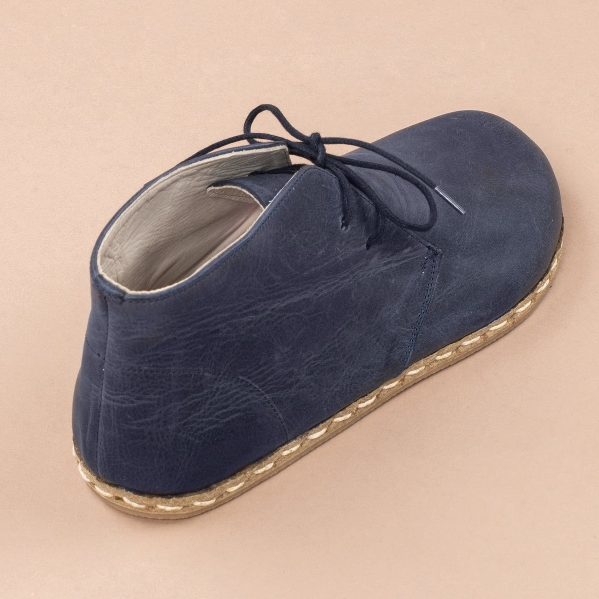 Men's Blue Barefoot Boots with Laces From Atlantis Handmade Shoes