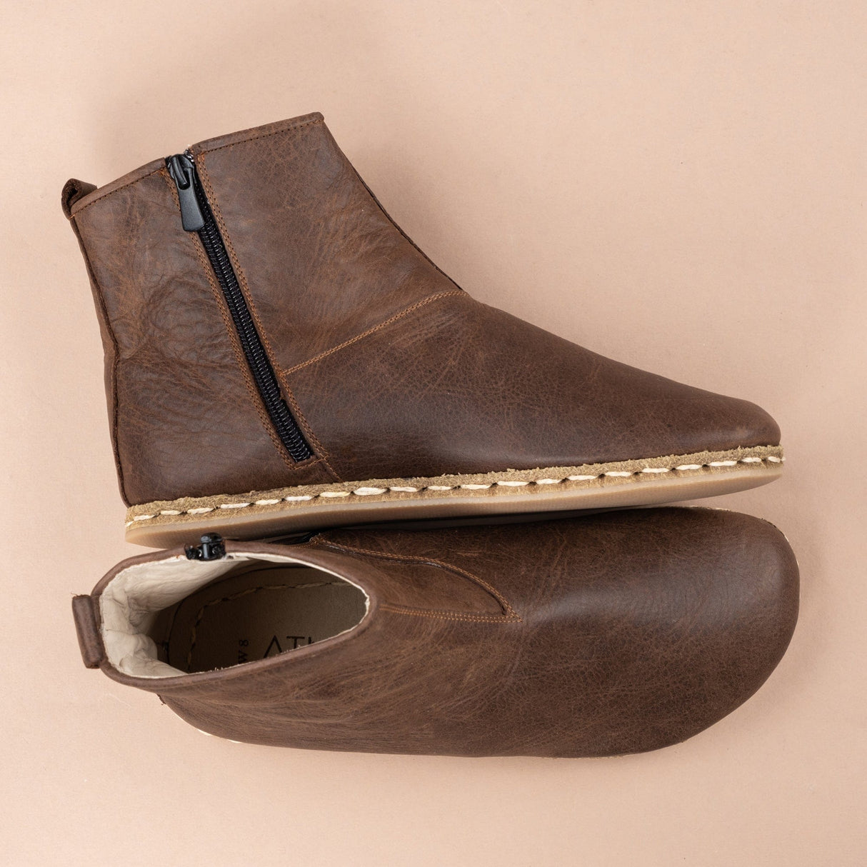 Men's Coffee Barefoot Boots From Atlantis Handmade Shoes