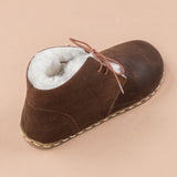 Men's Coffee Barefoot Oxford Boots with Fur From Atlantis Handmade Shoes