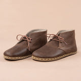 Men's Coffee Barefoot Boots with Laces From Atlantis Handmade Shoes