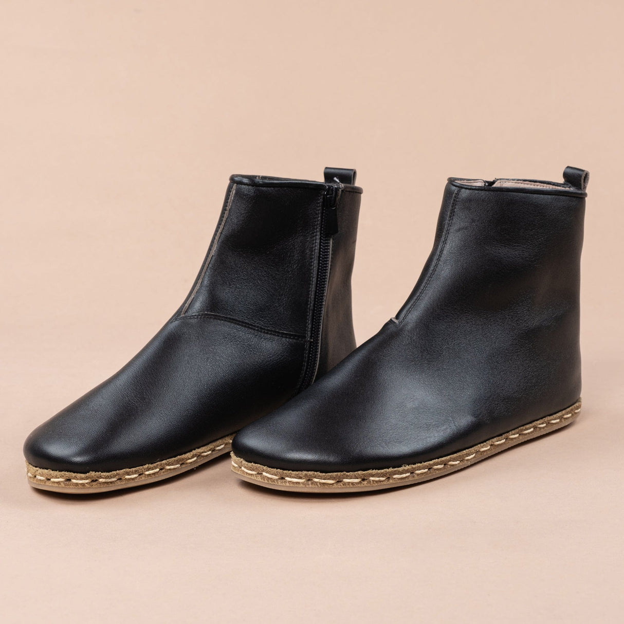 Men's Black Barefoot Boots From Atlantis Handmade Shoes