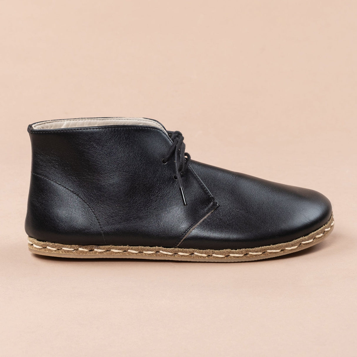 Women's Black Barefoot Boots with Laces from Atlantis Handmade Shoes