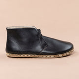 Men's Black Barefoot Boots with Laces From Atlantis Handmade Shoes