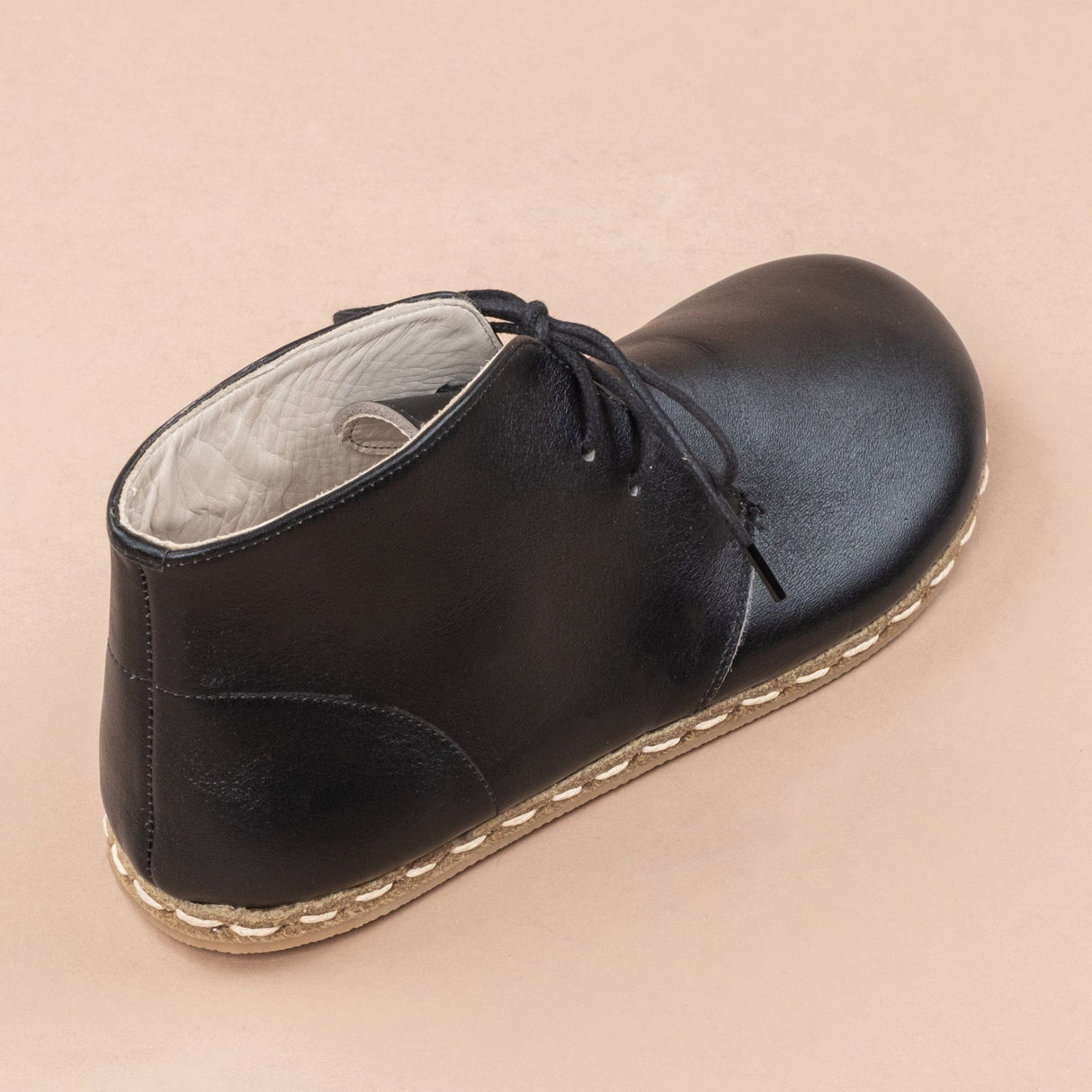 Men's Black Barefoot Boots with Laces From Atlantis Handmade Shoes