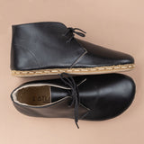 Men's Black Barefoot Boots with Laces From Atlantis Handmade Shoes