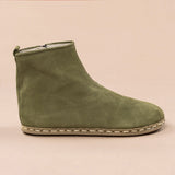 Men's Olive Barefoot Boots From Atlantis Handmade Shoes