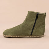 Men's Olive Barefoot Boots From Atlantis Handmade Shoes