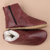 Men's Scarlet Barefoot Boots with Fur from Atlantis Handmade Shoes