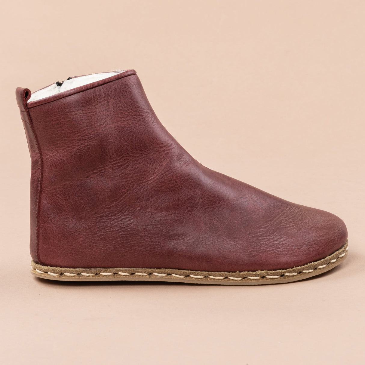 Men's Scarlet Barefoot Boots with Fur from Atlantis Handmade Shoes