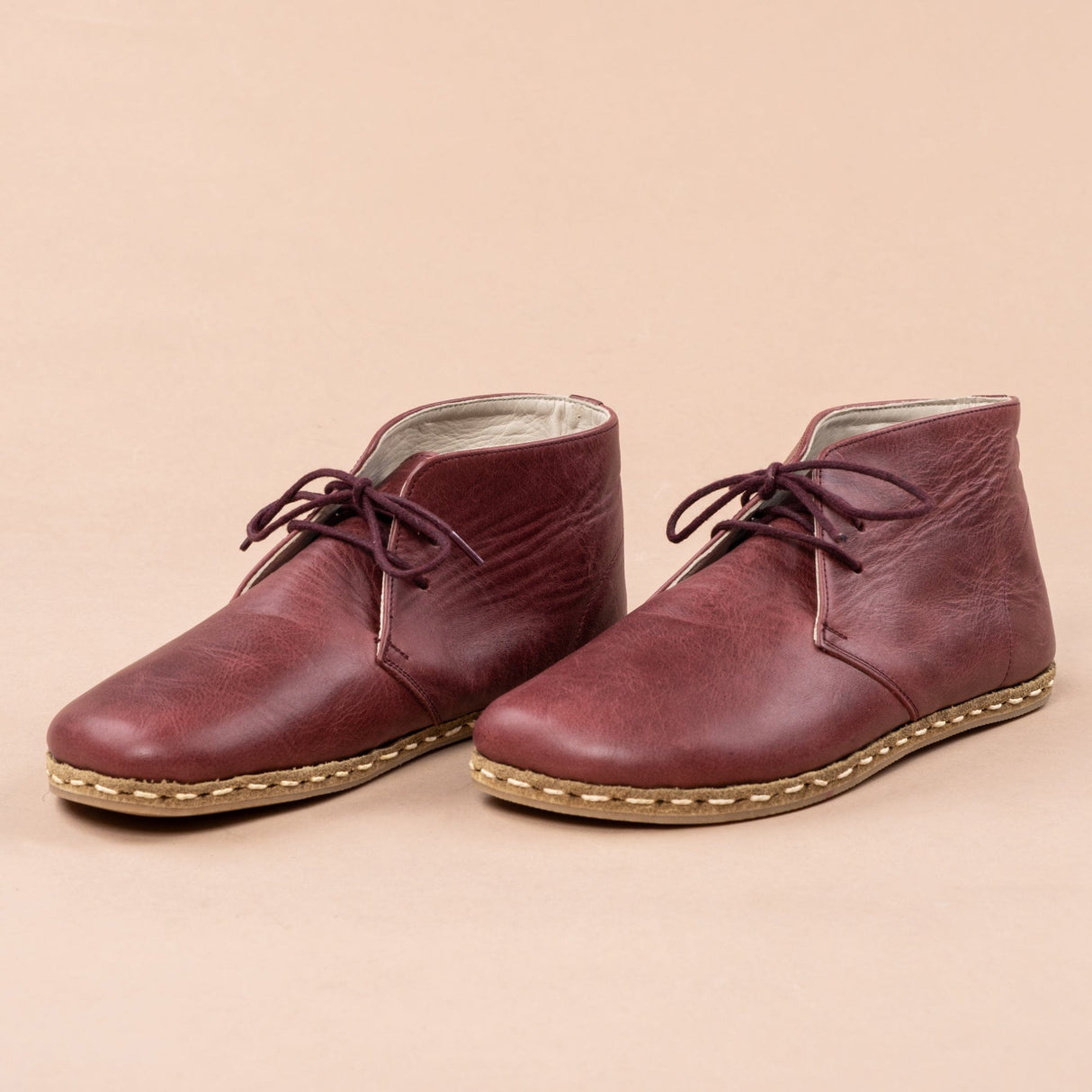 Men's Scarlet Barefoot Boots with Laces from Atlantis Handmade Shoes