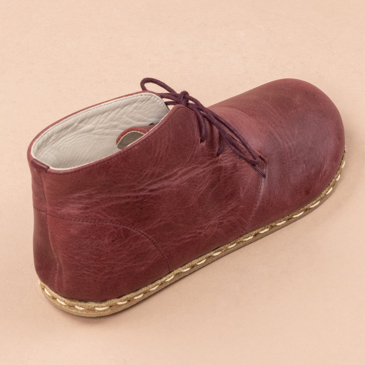 Men's Scarlet Barefoot Boots with Laces from Atlantis Handmade Shoes