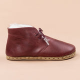 Men's Scarlet Barefoot Oxford Boots with Fur from Atlantis Handmade Shoes