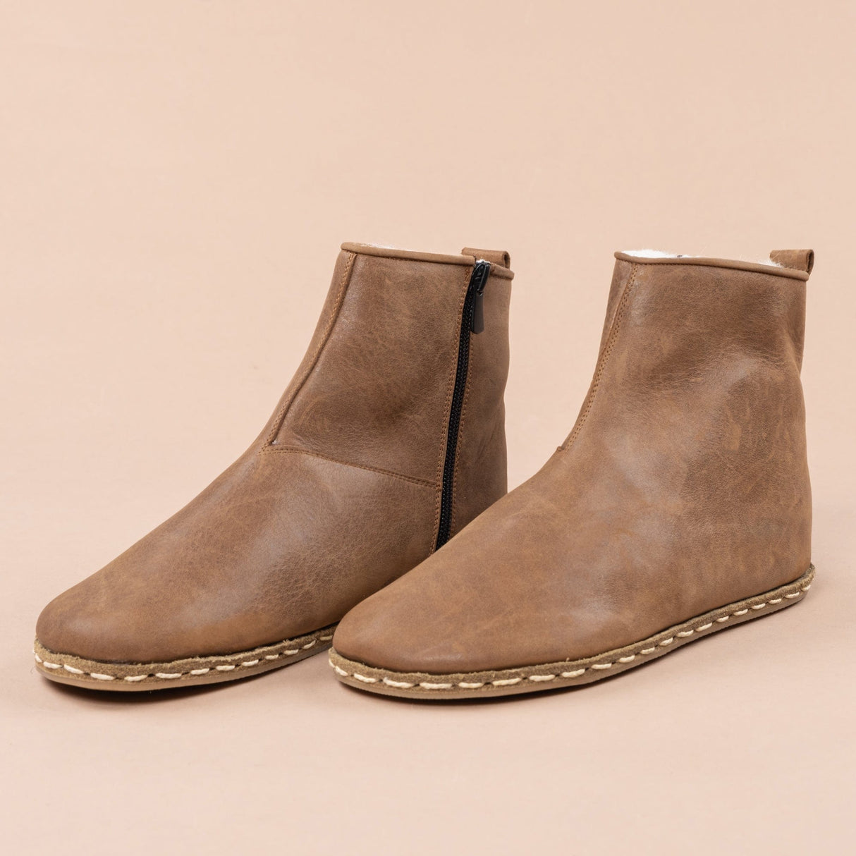 Men's Zaragoza Barefoot Boots with Fur from Atlantis Handmade Shoes
