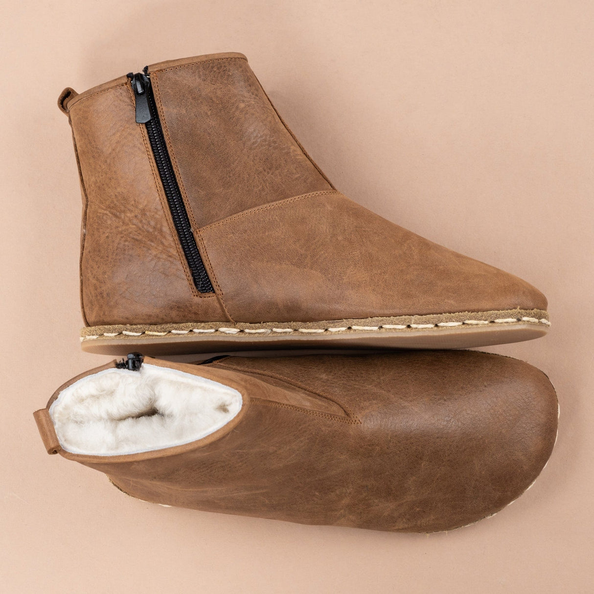 Women's Zaragoza Barefoot Boots with Fur from Atlantis Handmade Shoes