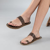 Coffee Barefoot Thong Sandals from Atlantis Handmade Shoes