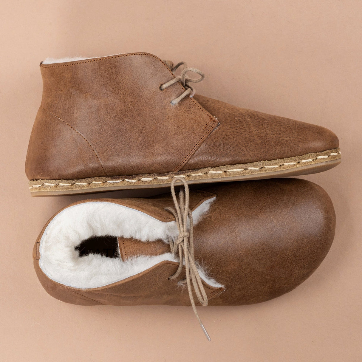 Men's Zaragoza Barefoot Oxford Boots with Fur from Atlantis Handmade Shoes