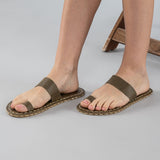 Green Barefoot Thong Sandals from Atlantis Handmade Shoes
