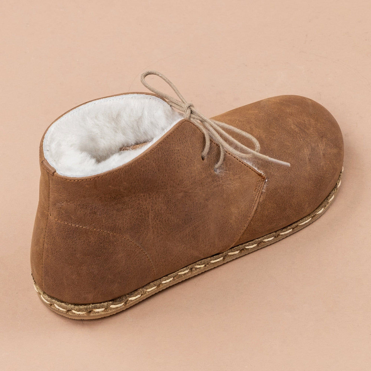 Men's Zaragoza Barefoot Oxford Boots with Fur from Atlantis Handmade Shoes