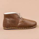 Women's Zaragoza Barefoot Oxford Boots with Fur from Atlantis Handmade Shoes