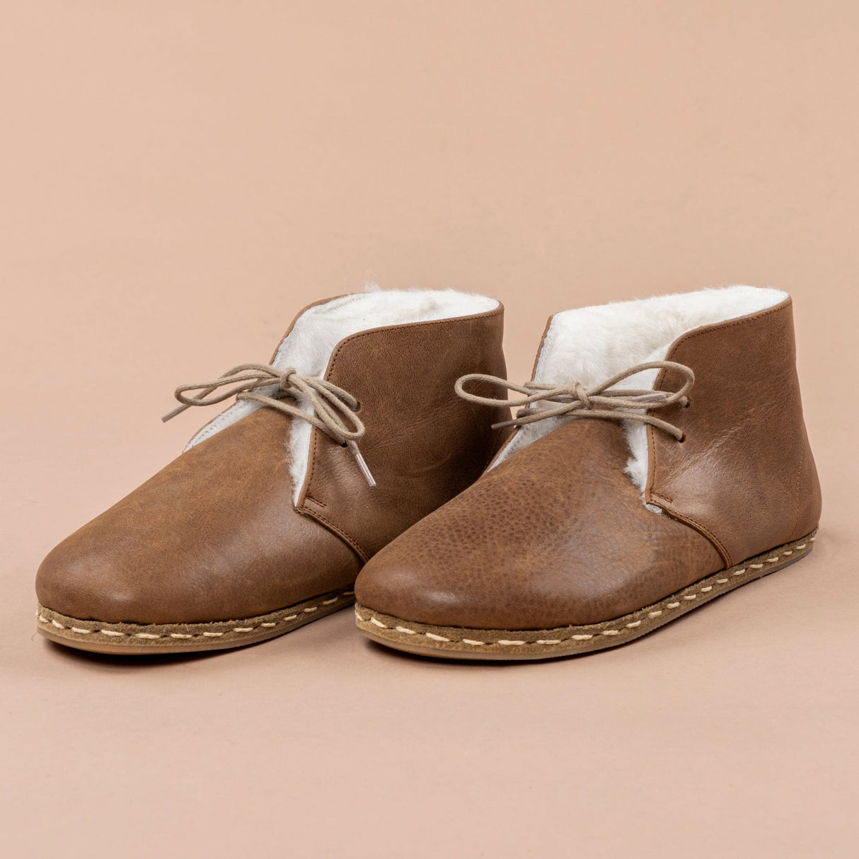 Men's Zaragoza Barefoot Oxford Boots with Fur from Atlantis Handmade Shoes