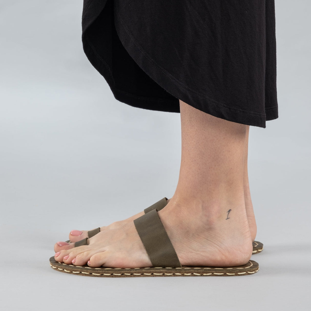 Green Barefoot Thong Sandals from Atlantis Handmade Shoes
