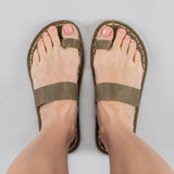 Green Barefoot Thong Sandals from Atlantis Handmade Shoes