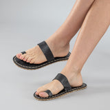 Black Barefoot Thong Sandals from Atlantis Handmade Shoes